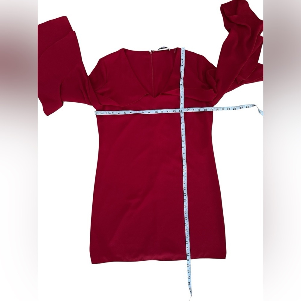Kobi Halperin Dresses Cascade Ruffle Long Sleeve Party Cocktail Dress Red Sz M - Picture 9 of 9